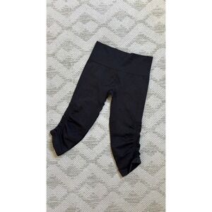 Lululemon Align Black Cropped Leggings Ruched High Rise Yoga Pants‎